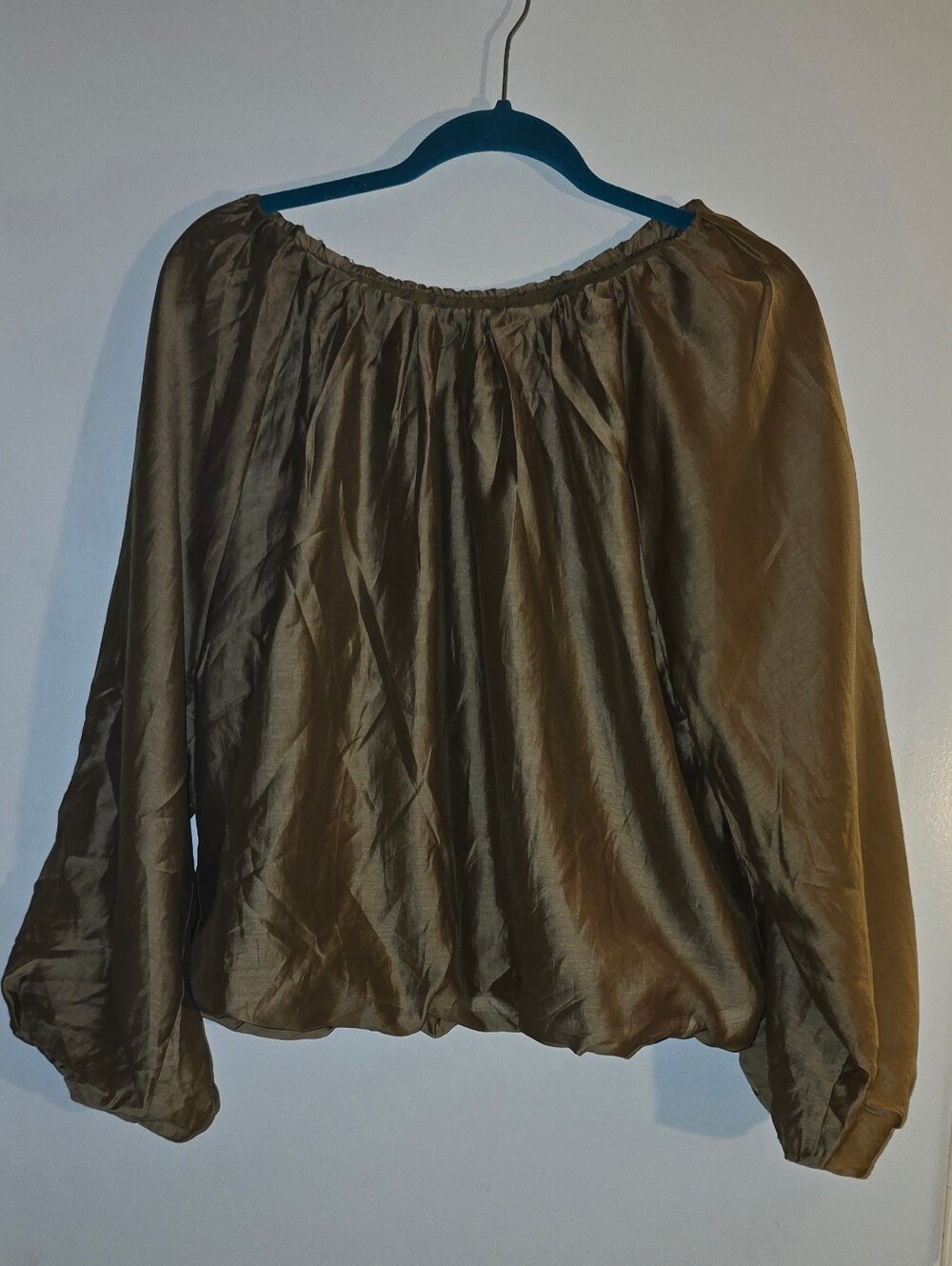 Banana Republic Olive Off-Shoulder Peasant Blouse